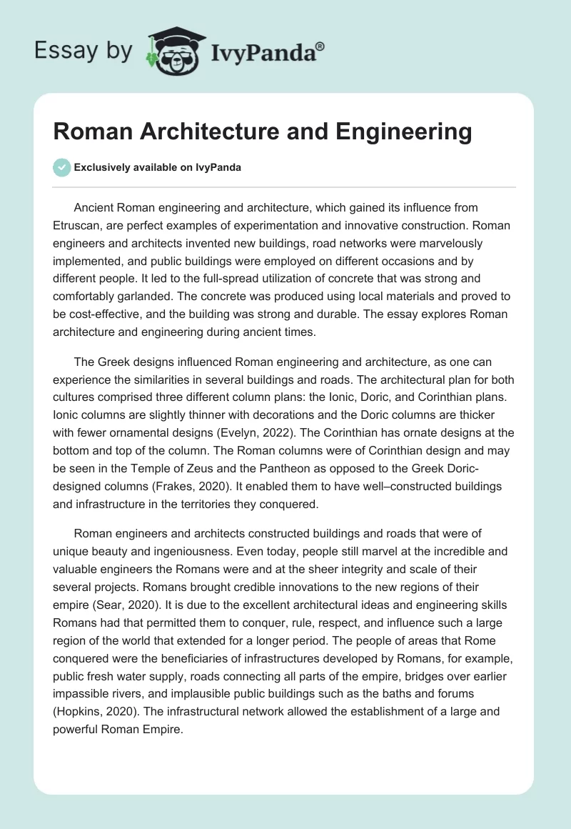 Roman Architecture and Engineering. Page 1