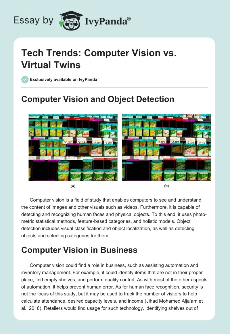 Tech Trends: Computer Vision vs. Virtual Twins. Page 1