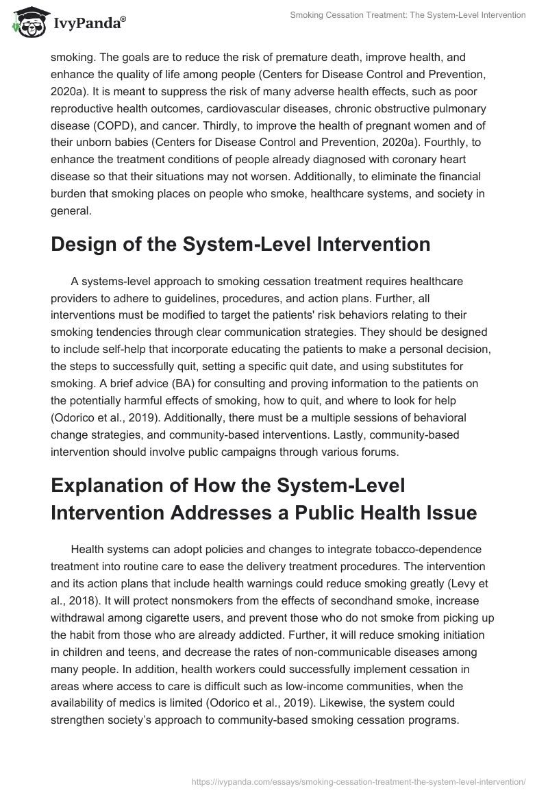 Smoking Cessation Treatment: The System-Level Intervention. Page 2