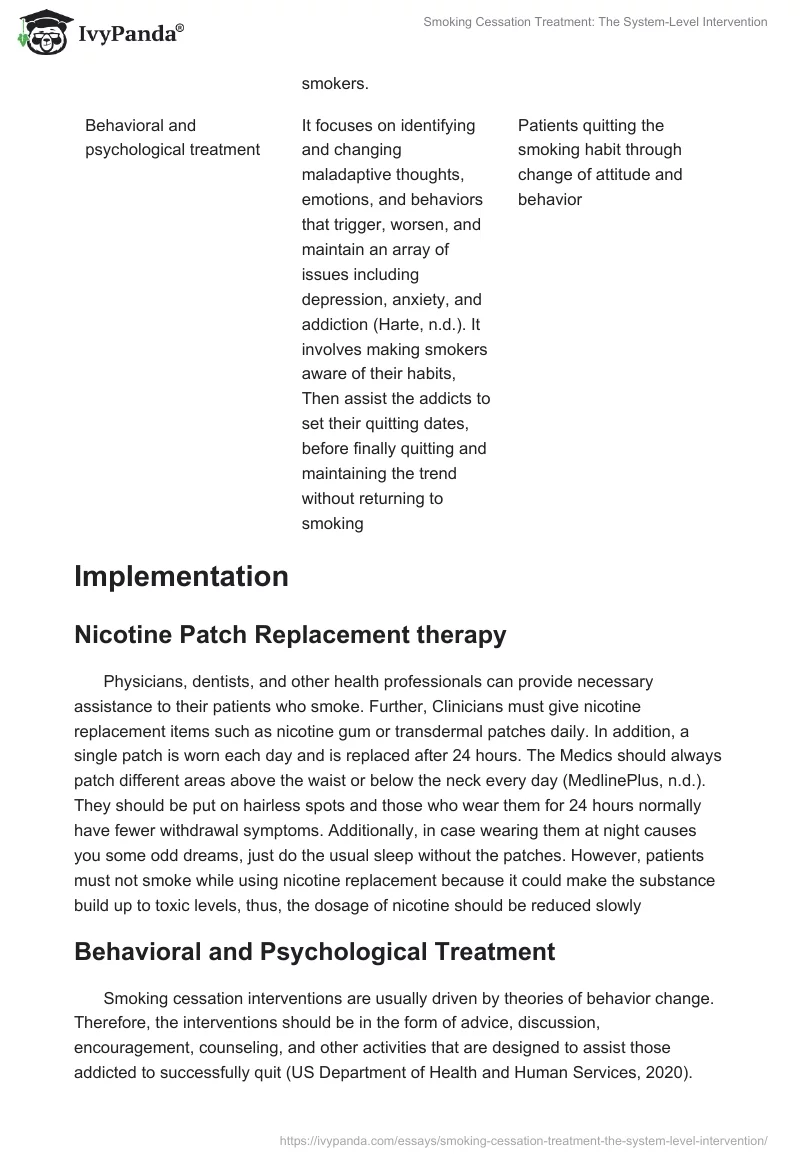 Smoking Cessation Treatment: The System-Level Intervention. Page 5