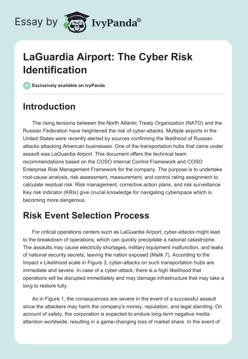 LaGuardia Airport: The Cyber Risk Identification. Page 1