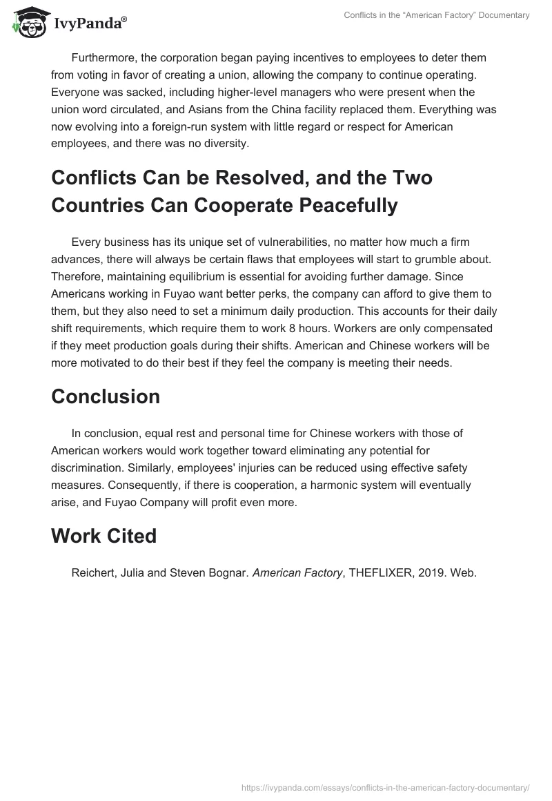 Conflicts in the “American Factory” Documentary. Page 3