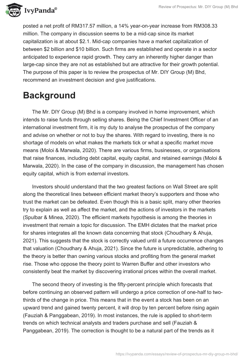 Review of Prospectus: Mr. DIY Group (M) Bhd. Page 2