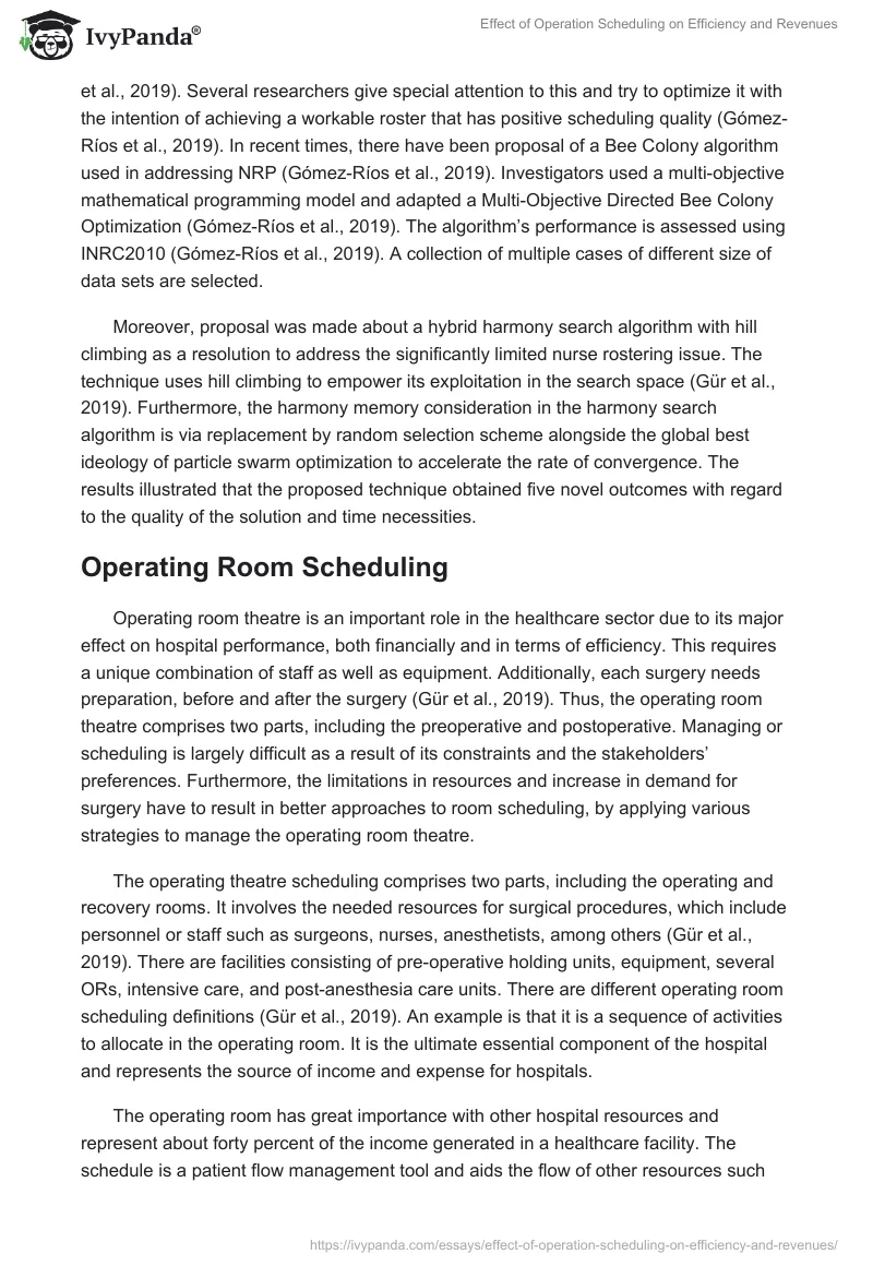 Effect of Operation Scheduling on Efficiency and Revenues. Page 4