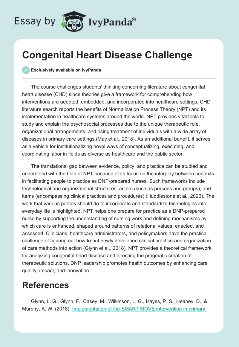 Congenital Heart Disease Challenge. Page 1