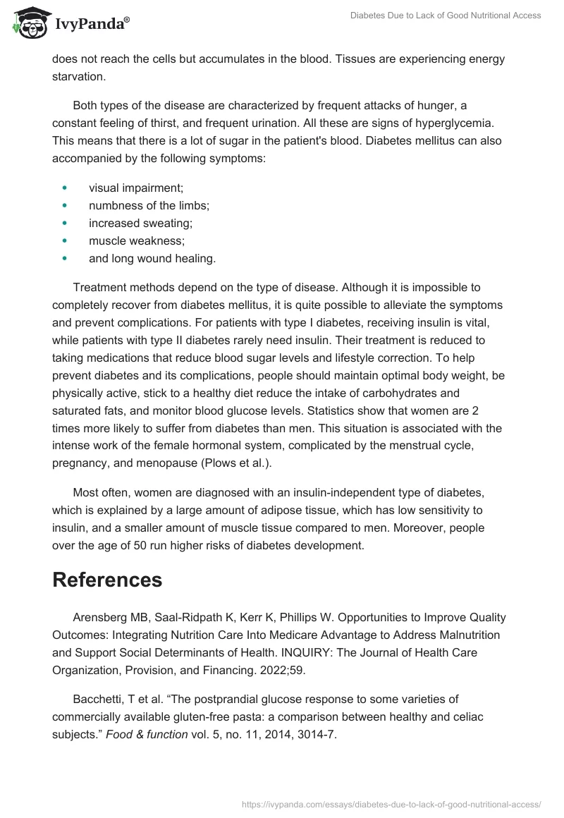 Diabetes Due to Lack of Good Nutritional Access. Page 3