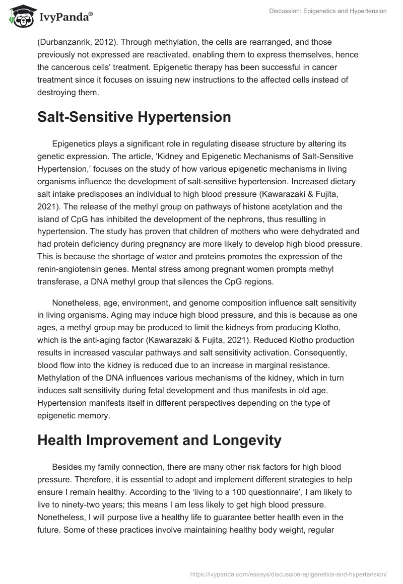 Discussion: Epigenetics and Hypertension. Page 2