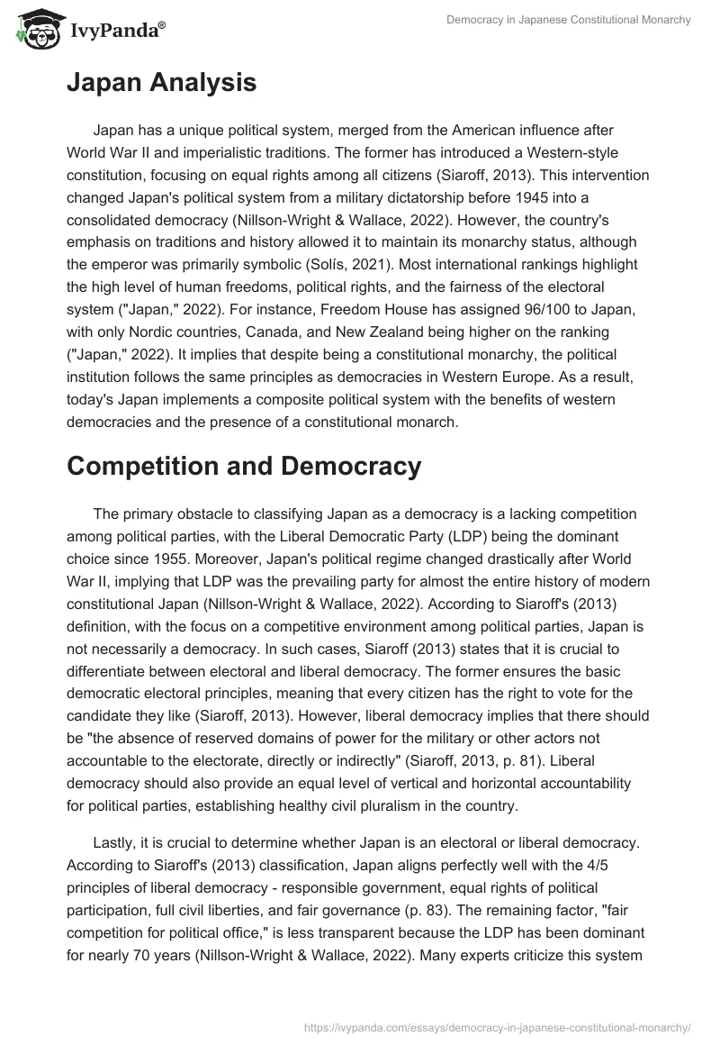 Democracy in Japanese Constitutional Monarchy. Page 2