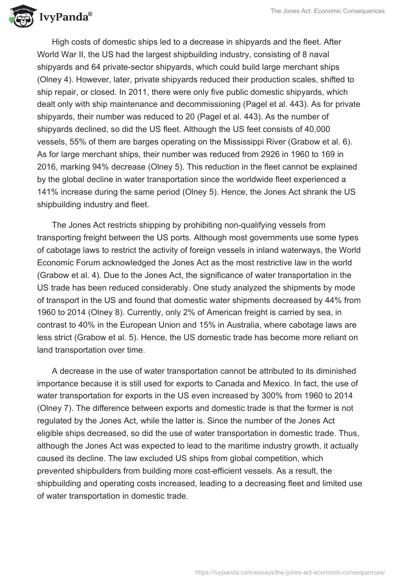 The Jones Act: Economic Consequences. Page 3
