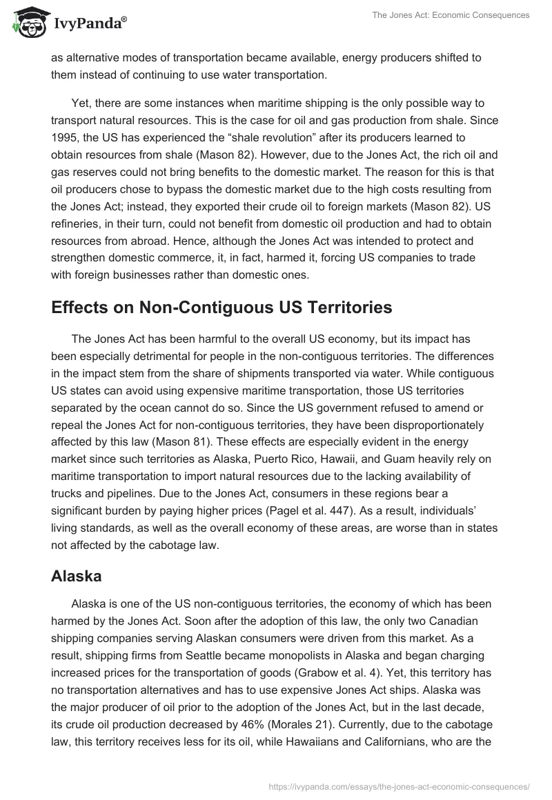 The Jones Act: Economic Consequences. Page 5