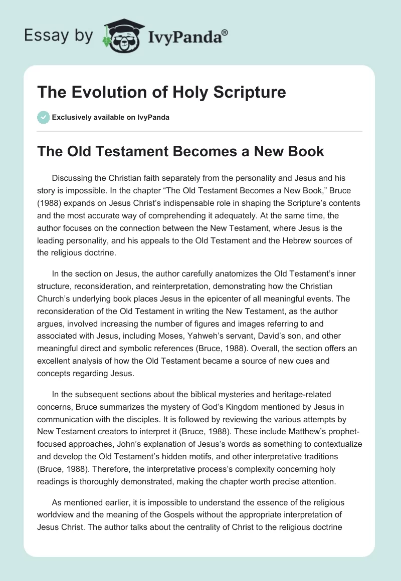 The Evolution of Holy Scripture. Page 1