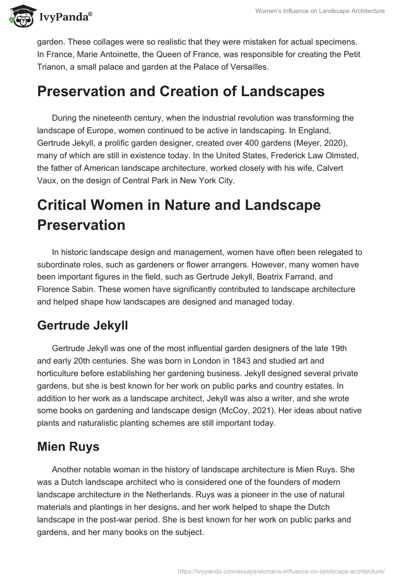 Women’s Influence on Landscape Architecture. Page 2