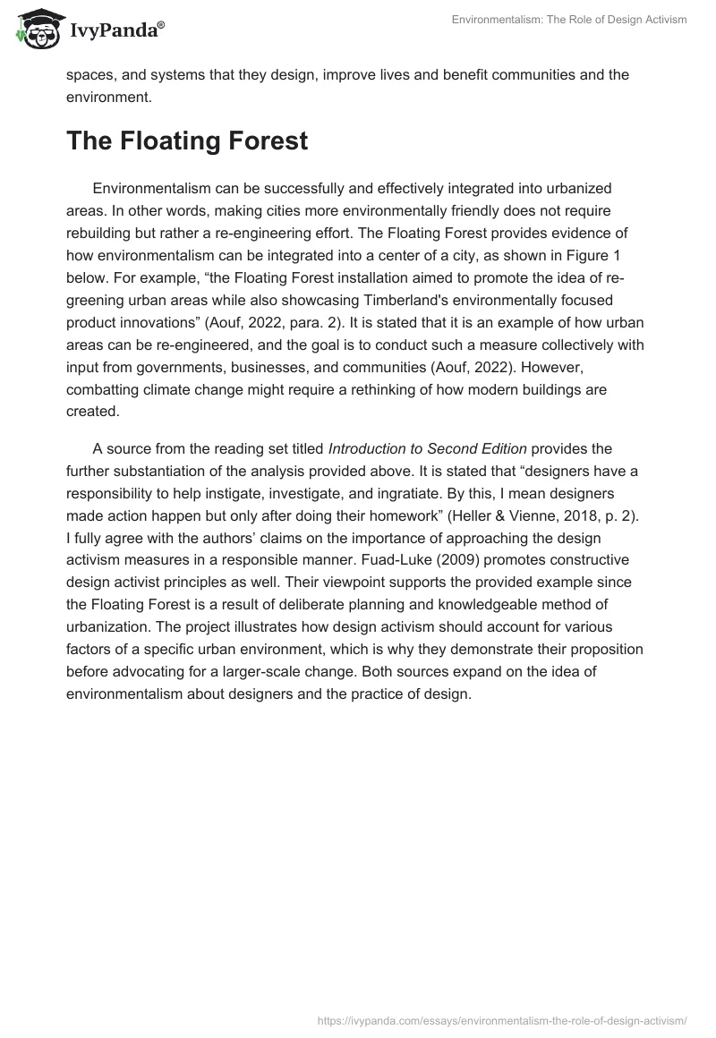 Environmentalism: The Role of Design Activism. Page 2