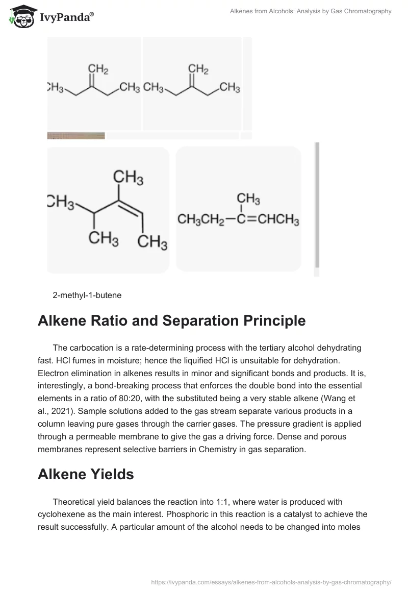 Alkenes from Alcohols: Analysis by Gas Chromatography. Page 2