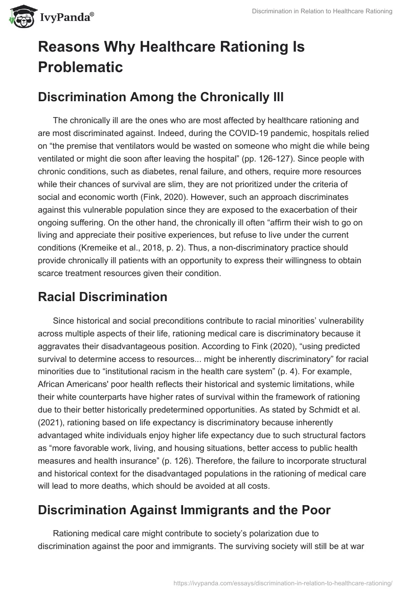Discrimination in Relation to Healthcare Rationing. Page 2