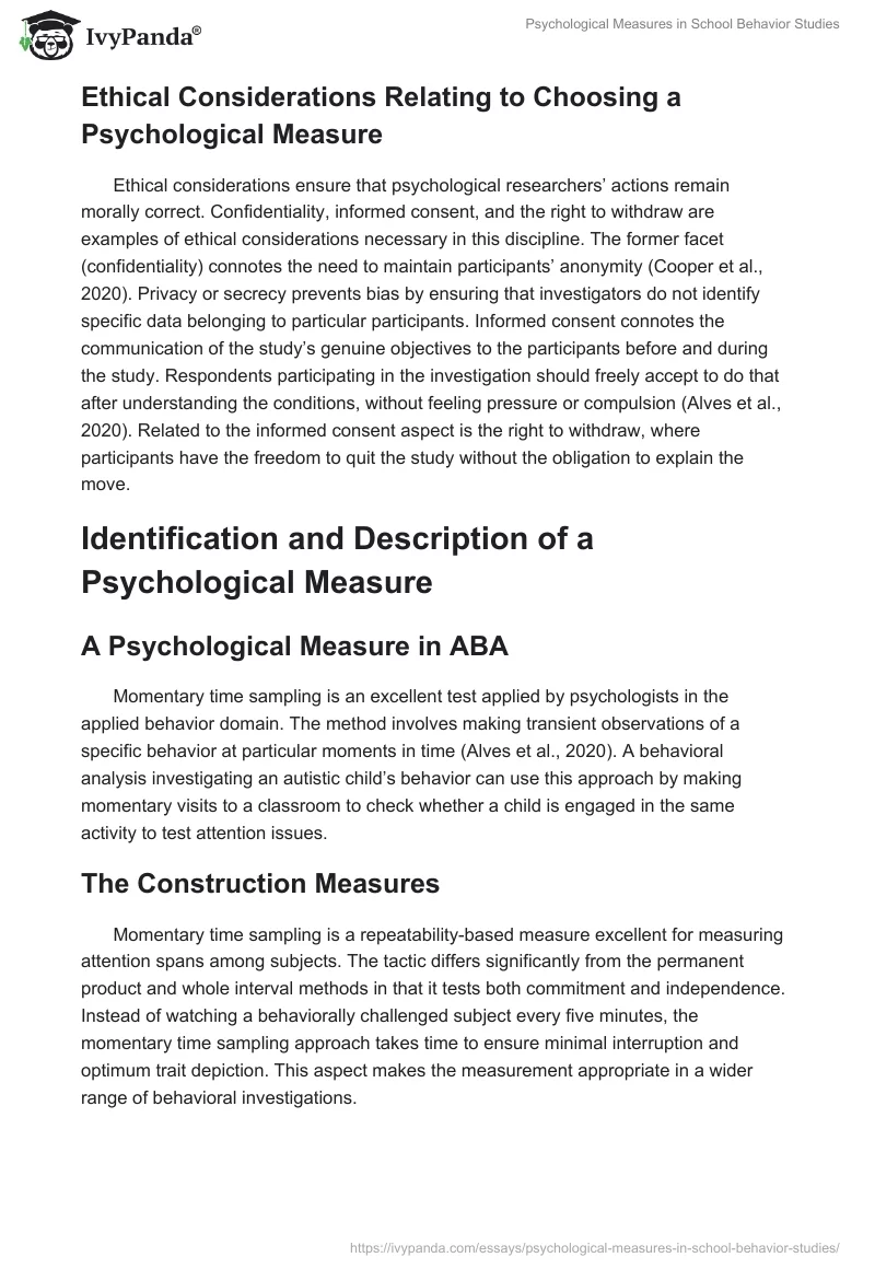 Psychological Measures in School Behavior Studies. Page 4