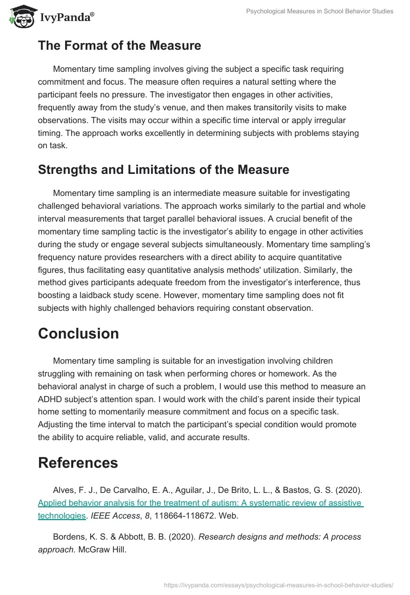 Psychological Measures in School Behavior Studies. Page 5