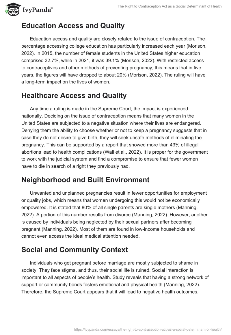 The Right to Contraception Act as a Social Determinant of Health. Page 3