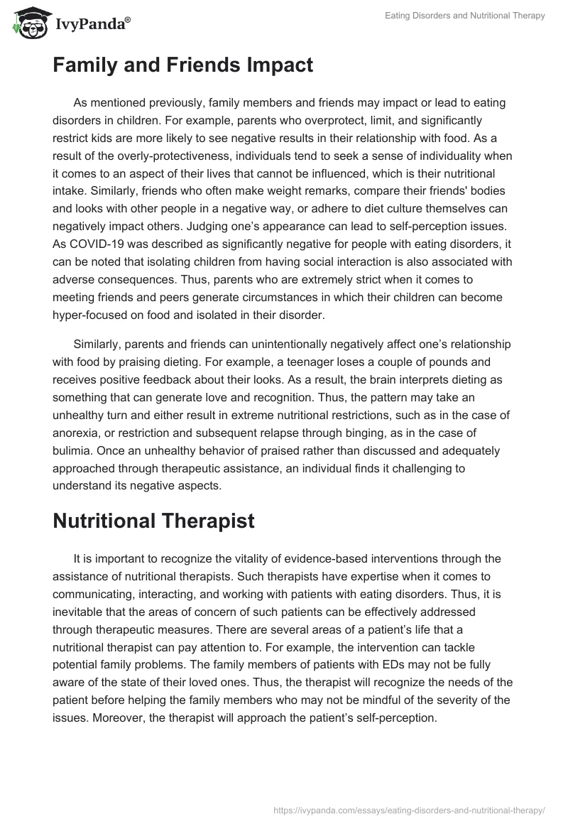 Eating Disorders and Nutritional Therapy. Page 2