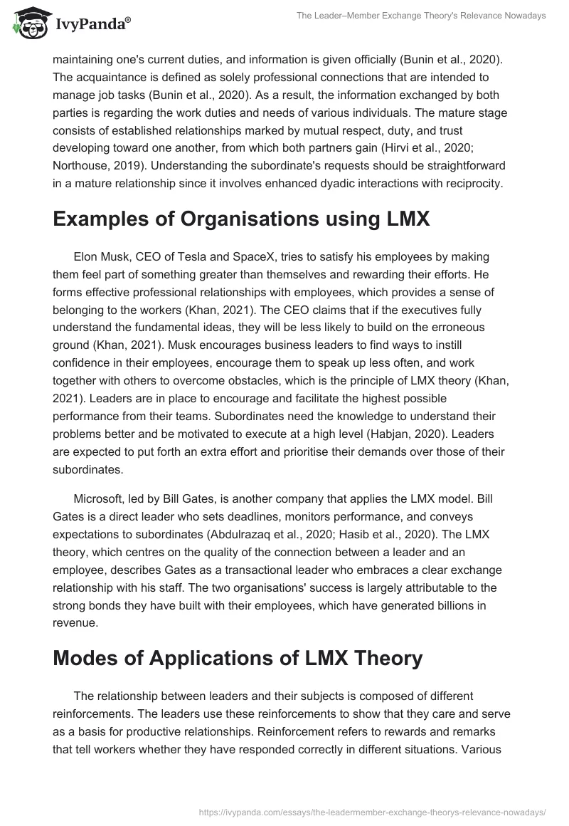 The Leader–Member Exchange Theory's Relevance Nowadays. Page 2