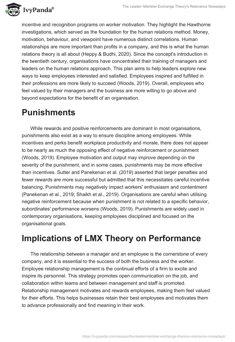 The Leader–Member Exchange Theory's Relevance Nowadays. Page 4