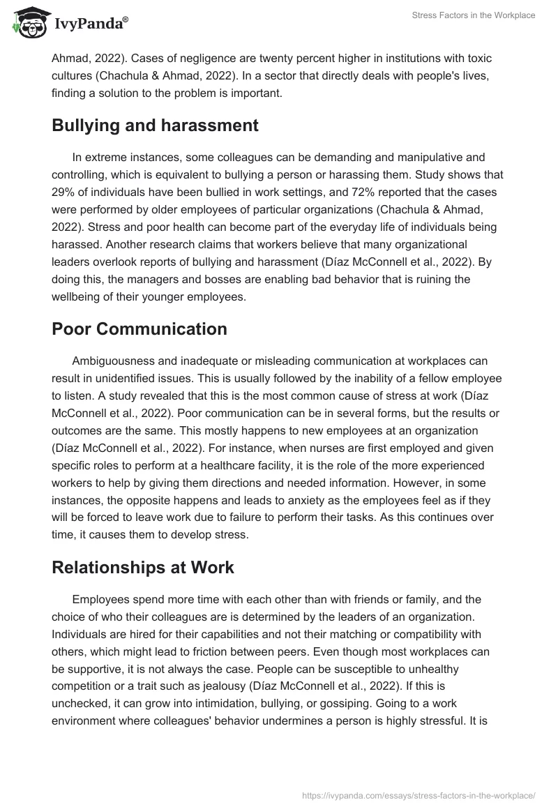 Stress Factors in the Workplace. Page 2