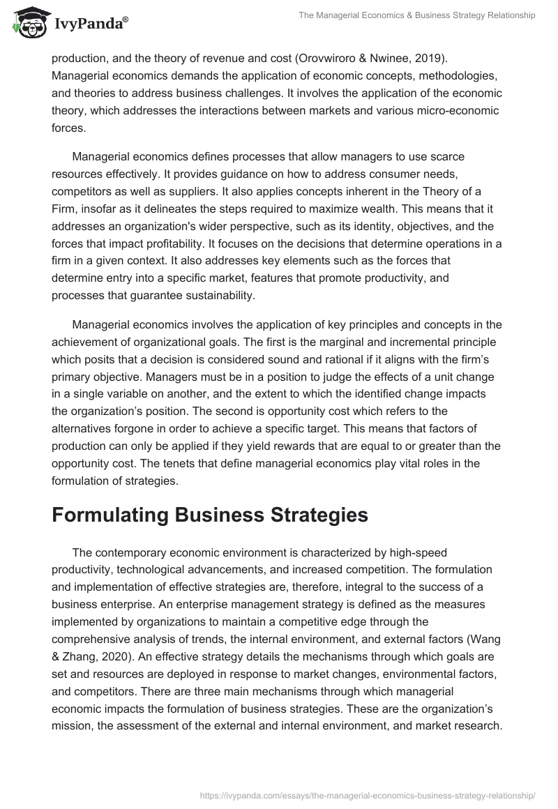 The Managerial Economics & Business Strategy Relationship. Page 2