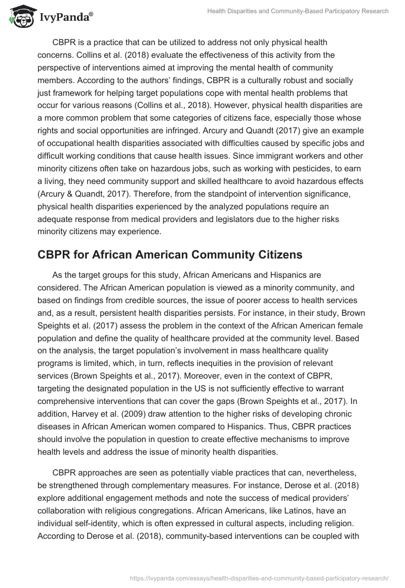 Health Disparities and Community-Based Participatory Research. Page 5