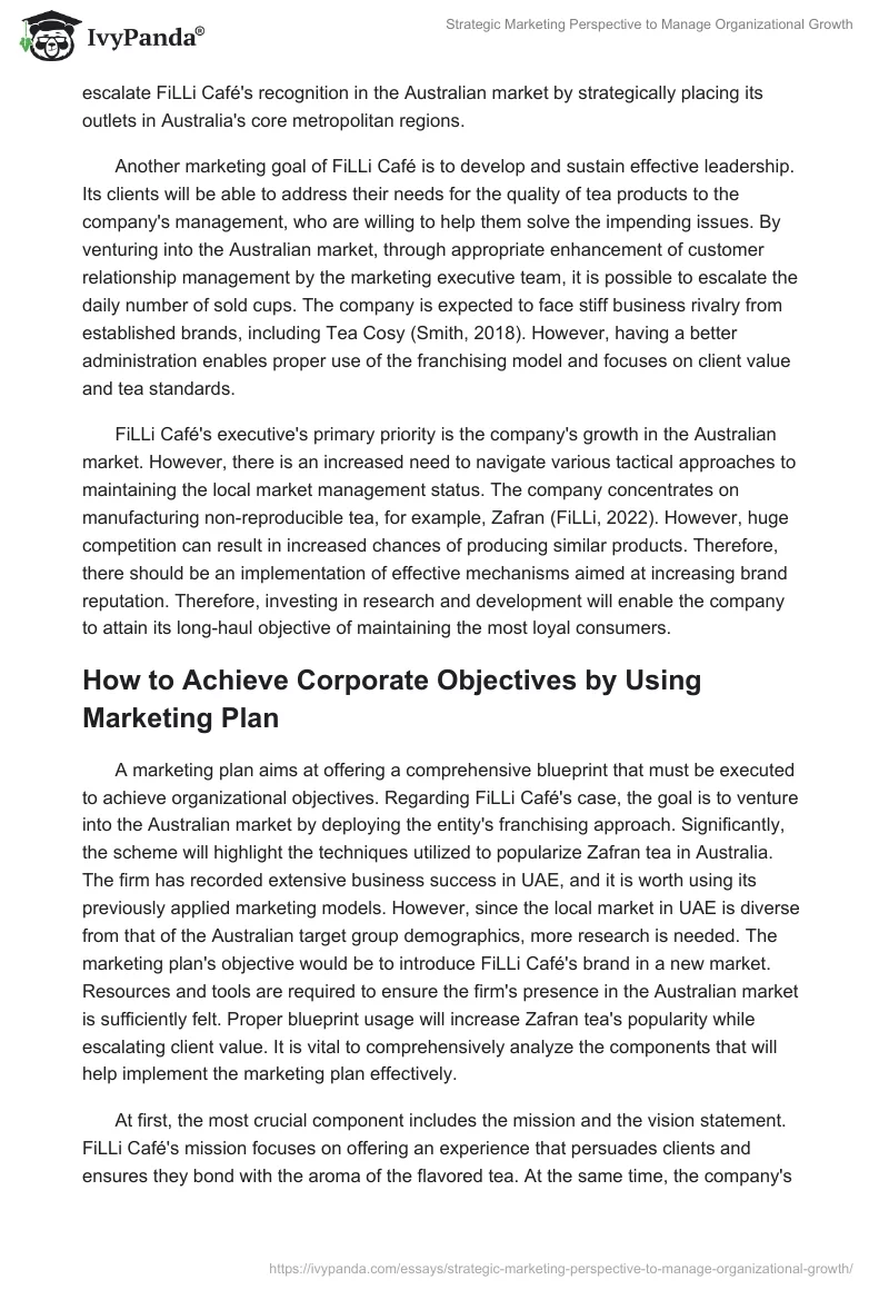 Strategic Marketing Perspective to Manage Organizational Growth. Page 4