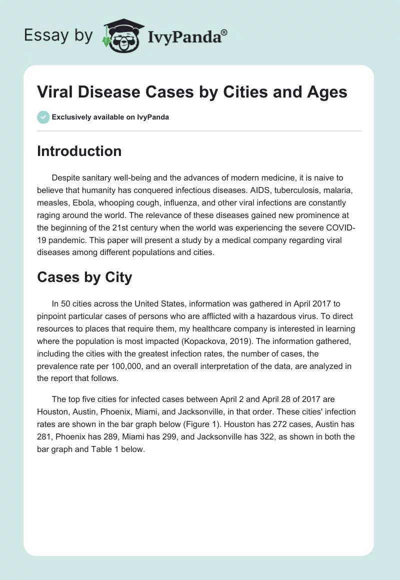Viral Disease Cases by Cities and Ages. Page 1