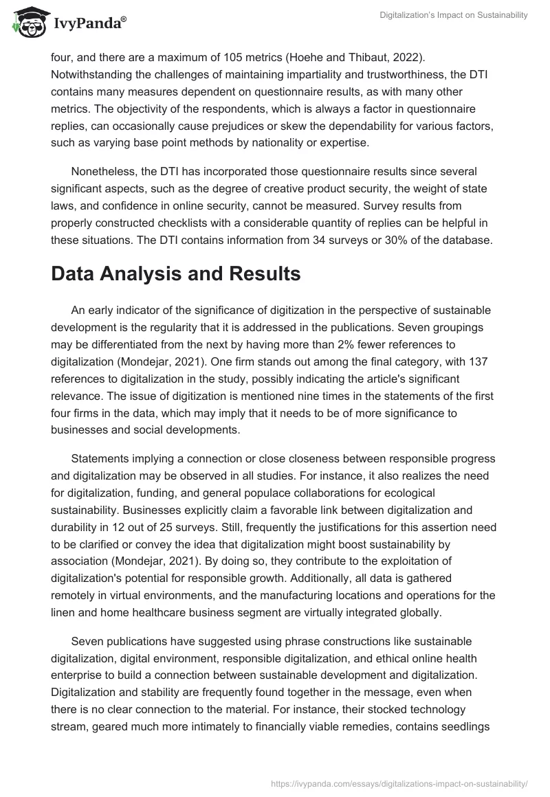 Digitalization’s Impact on Sustainability. Page 5