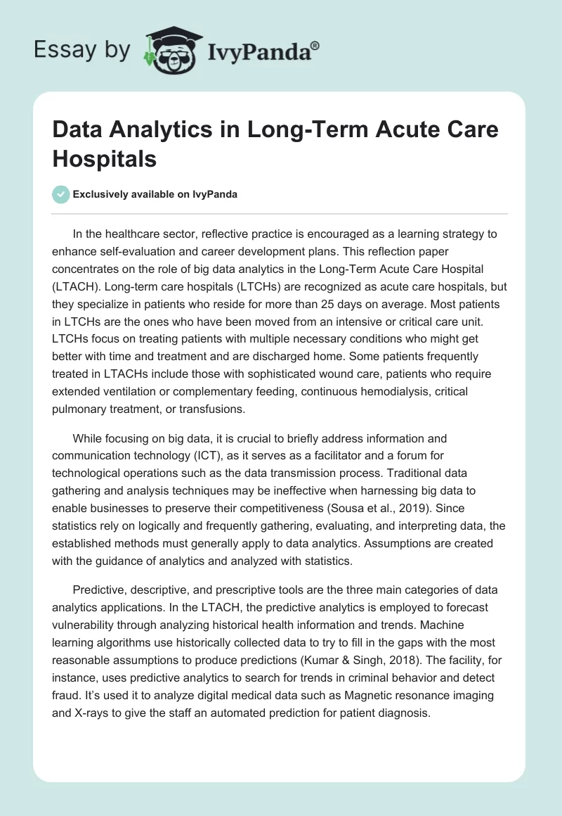Data Analytics in Long-Term Acute Care Hospitals. Page 1