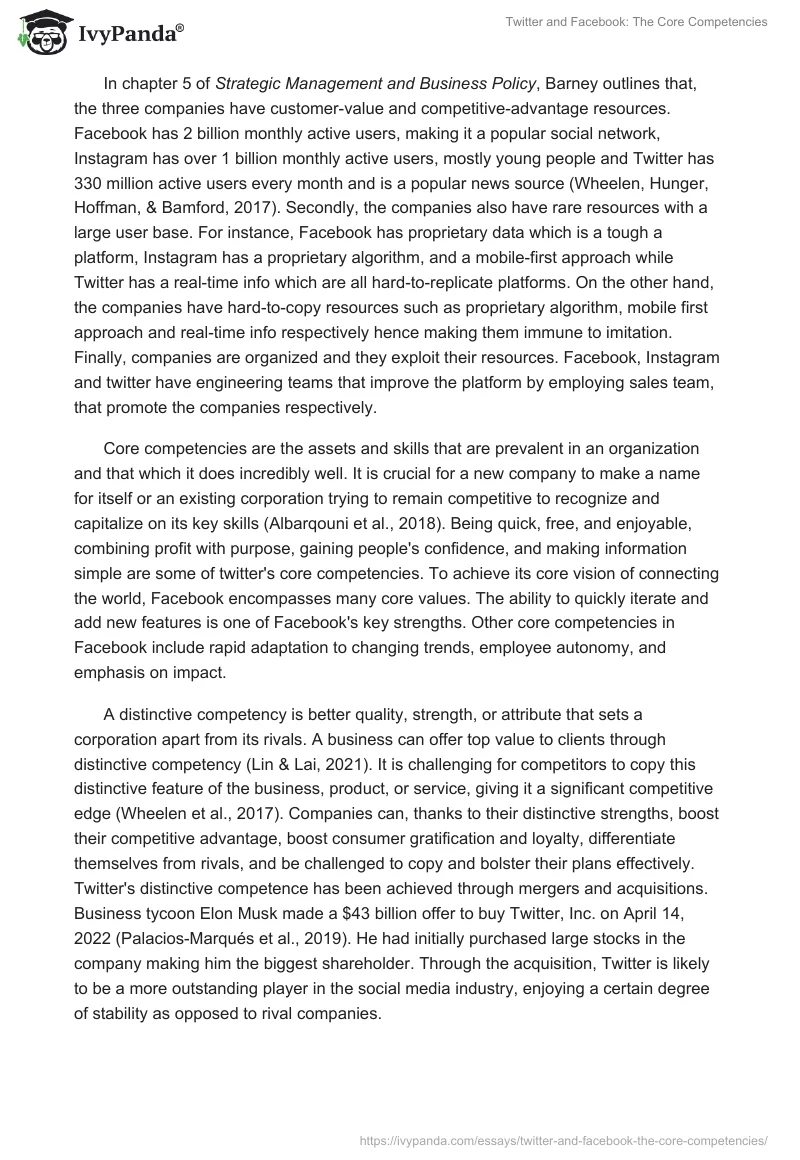 Twitter and Facebook: The Core Competencies. Page 3