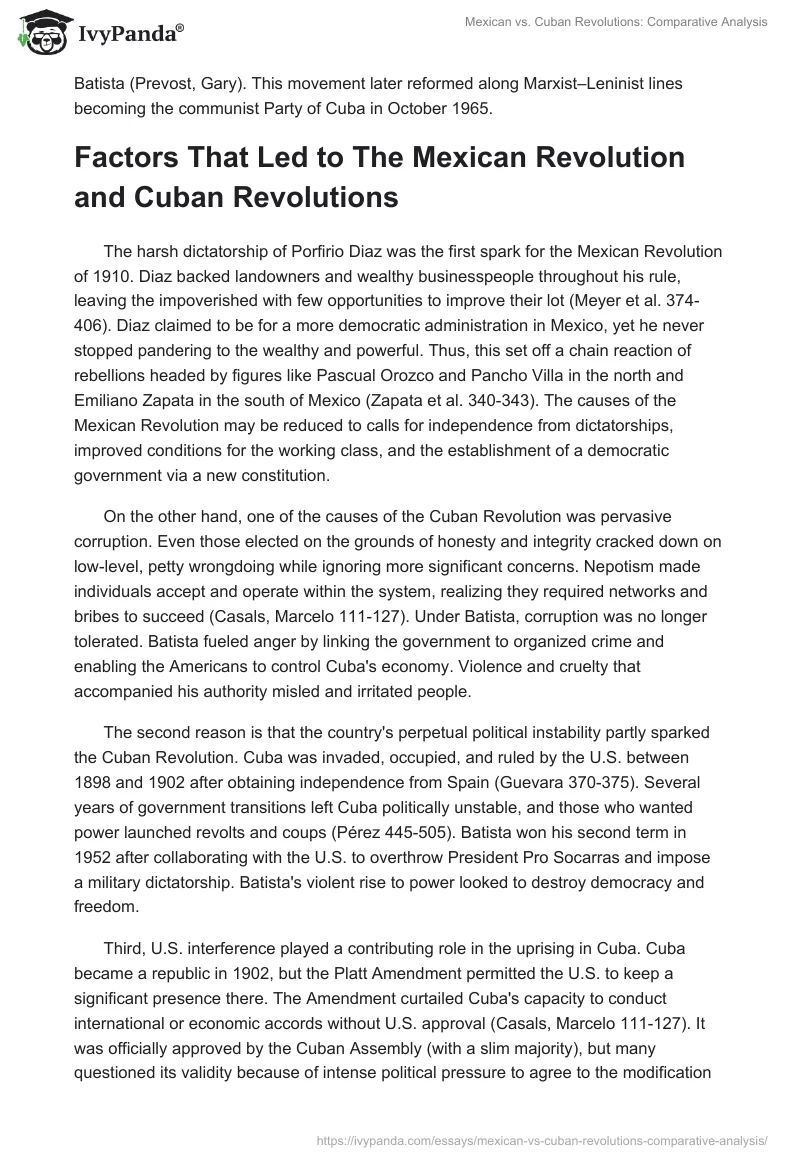 Mexican vs. Cuban Revolutions: Comparative Analysis. Page 2