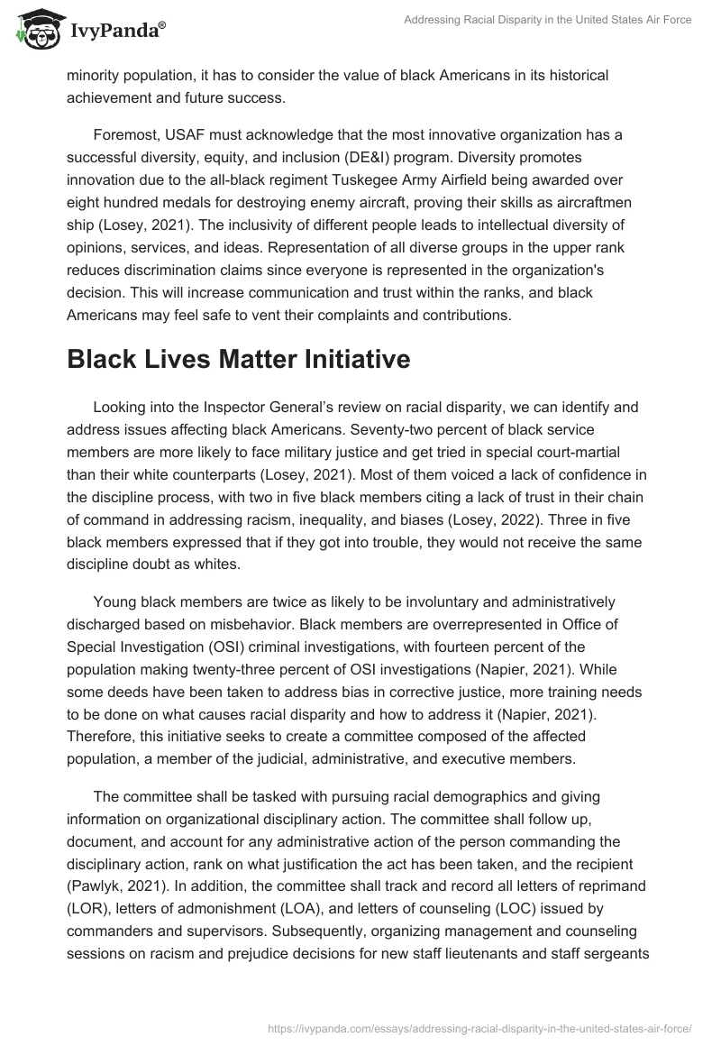 Addressing Racial Disparity in the United States Air Force. Page 3