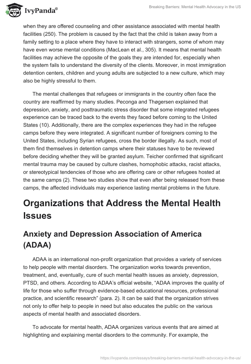 Breaking Barriers: Mental Health Advocacy in the US. Page 3