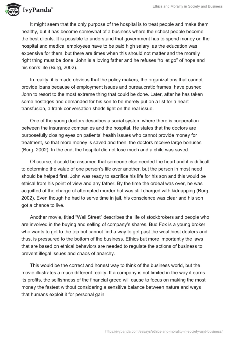 Ethics and Morality in Society and Business. Page 2