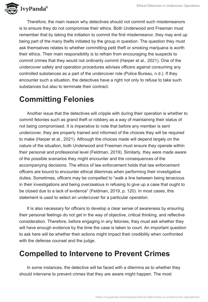 Ethical Dilemmas in Undercover Operations. Page 2