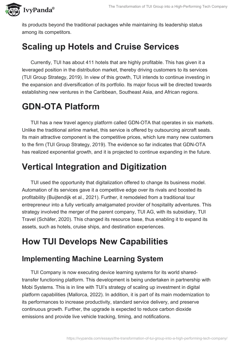 The Transformation of TUI Group into a High-Performing Tech Company. Page 2