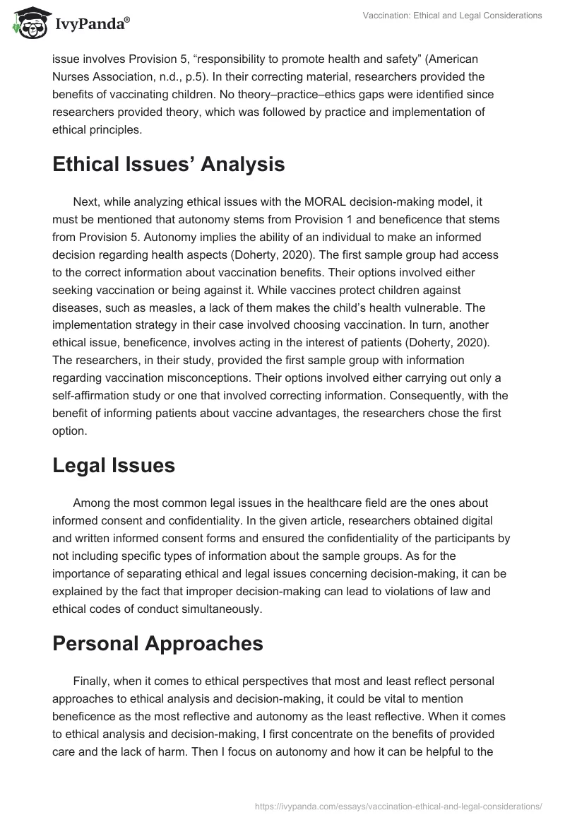 Vaccination: Ethical and Legal Considerations. Page 2