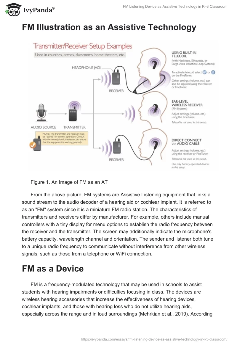 FM Listening Device as Assistive Technology in K–3 Classroom. Page 2