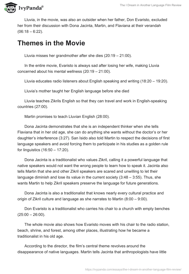 The "I Dream in Another Language" Film Review. Page 3