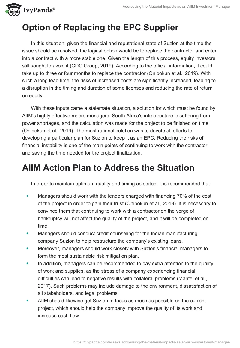 Addressing the Material Impacts as an AIIM Investment Manager. Page 2