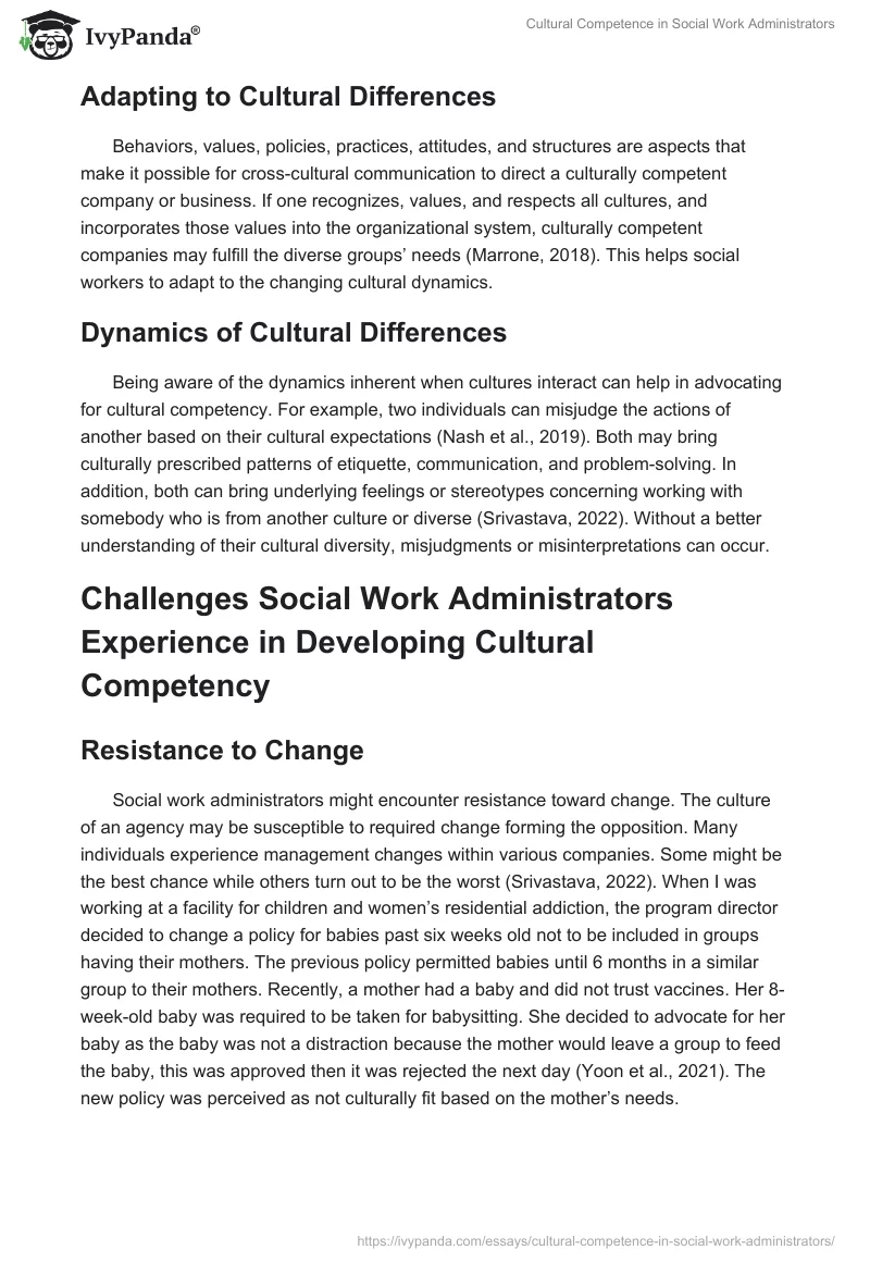 Cultural Competence in Social Work Administrators. Page 3