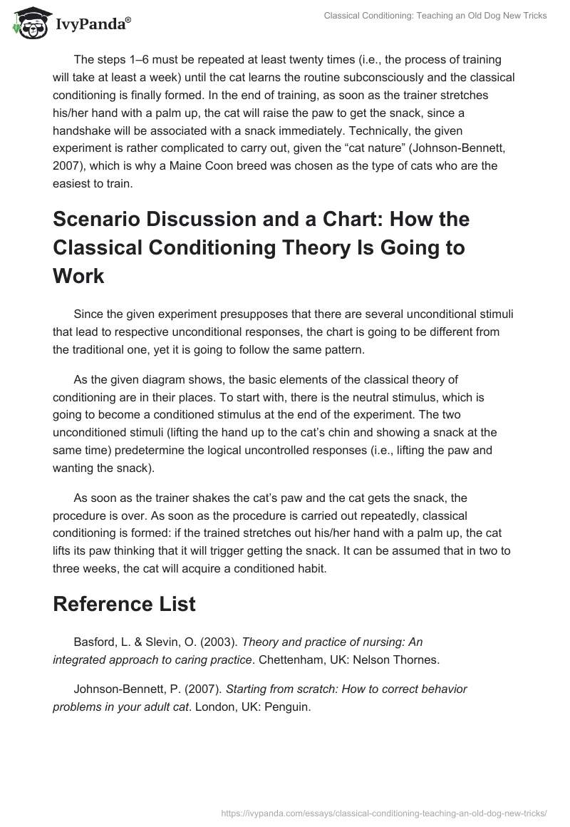 Classical Conditioning: Teaching an Old Dog New Tricks. Page 3
