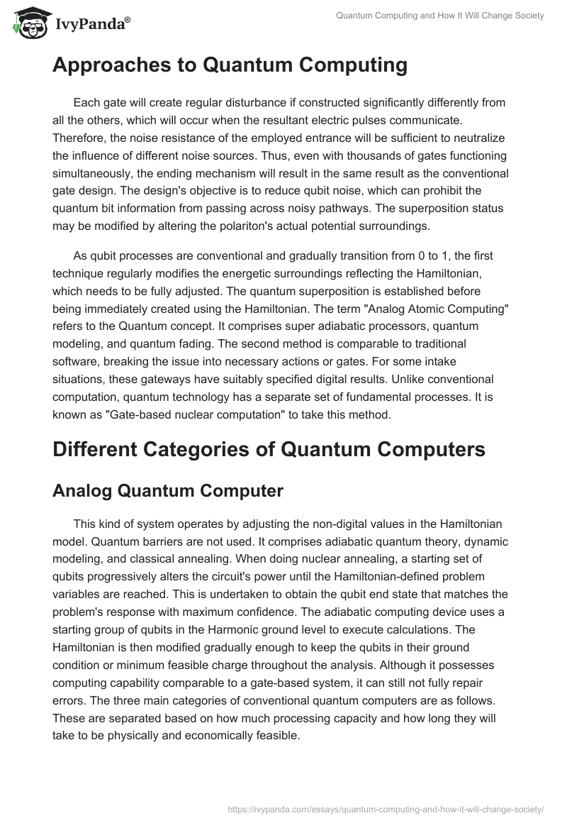 Quantum Computing and How It Will Change Society. Page 4