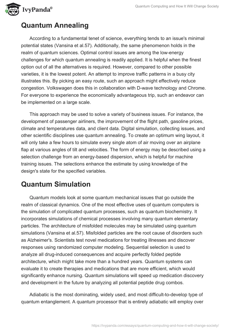 Quantum Computing and How It Will Change Society. Page 5