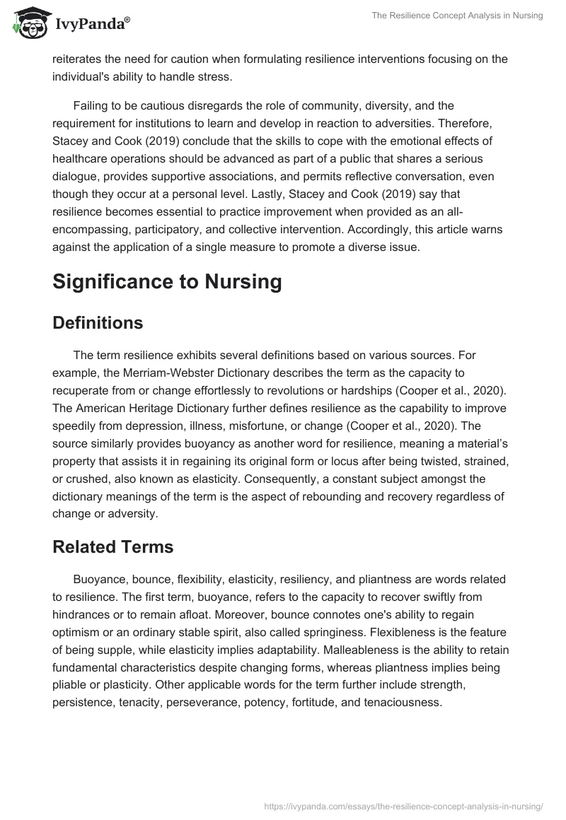 The Resilience Concept Analysis in Nursing. Page 5