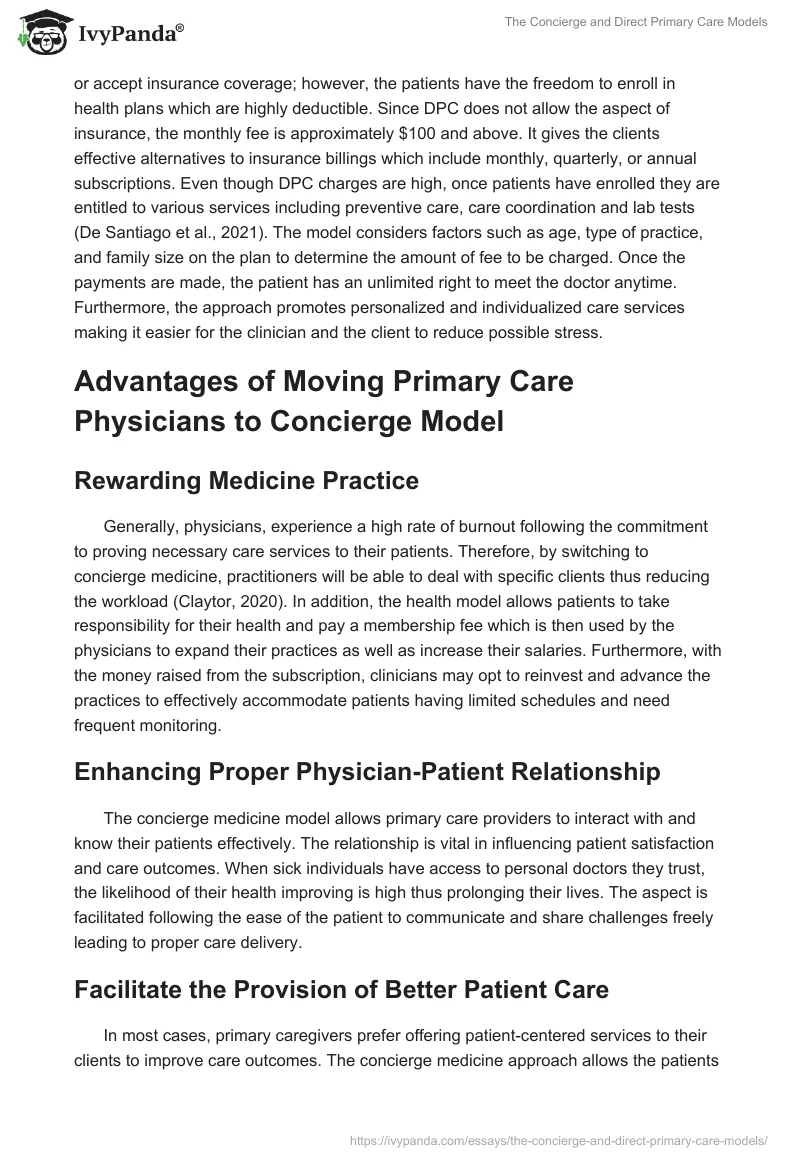 The Concierge and Direct Primary Care Models. Page 2