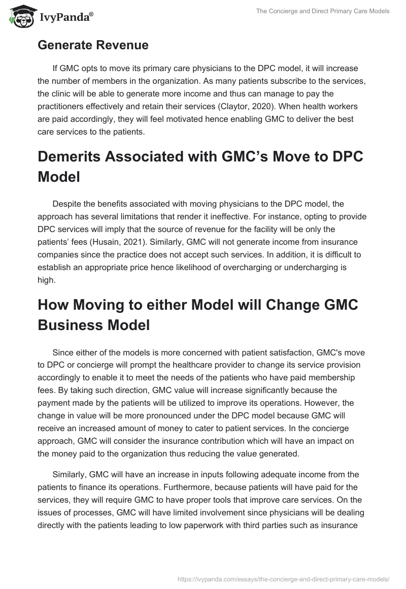 The Concierge and Direct Primary Care Models. Page 4